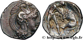 CALABRIA - TARAS
Type : Diobole 
Date : c. 380-325 AC. 
Mint name / Town : Tarente, Calabre 
Metal : silver 
Diameter : 11,5  mm
Orientation dies : 7 ...