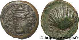 SICILY - HIMERA
Type : Trias 
Date : c. 405 - 383/382 AC. 
Mint name / Town : Himère, Sicile 
Metal : copper 
Diameter : 12  mm
Orientation dies : 3  ...