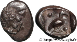 CARIA - MYLASA
Type : Tetartemorion 
Date : c. 420-390 AC. 
Mint name / Town : Mylassa, Carie 
Metal : silver 
Diameter : 7  mm
Orientation dies : 9  ...