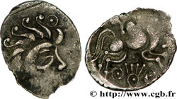 ABRINCATUI (Cotentin PENINSULA)
Type : Quart de statère de billon 
Date : c. 60-50 AC. 
Metal : billon 
Diameter : 17,5  mm
Orientation dies : 4  h.
W...
