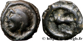 BITURIGES CUBI, UNSPECIFIED
Type : Potin au cheval 
Date : c. 80-50 AC. 
Metal : potin 
Diameter : 16  mm
Orientation dies : 3  h.
Weight : 2,27  g.
R...