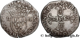 HENRY IV
Type : Quart d'écu, écu de face, 3e type 
Date : 1606 
Mint name / Town : Poitiers 
Quantity minted : 19958 
Metal : silver 
Millesimal finen...