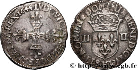 LOUIS XIV "THE SUN KING"
Type : Quart d'écu, titulature côté croix 
Date : 1644 
Mint name / Town : La Rochelle 
Quantity minted : 17010 
Metal : silv...