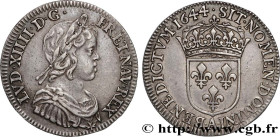 LOUIS XIV "THE SUN KING"
Type : Quart d'écu, portrait à la mèche courte 
Date : 1644 
Mint name / Town : Paris, Monnaie du Louvre 
Quantity minted : 1...