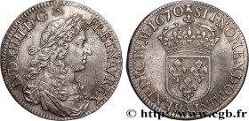 LOUIS XIV "THE SUN KING"
Type : Demi-écu, portrait apollinien 
Date : 1670 
Mint name / Town : Paris 
Metal : silver 
Millesimal fineness : 917  ‰
Dia...