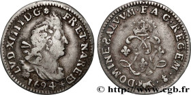 LOUIS XIV "THE SUN KING"
Type : Quatre sols aux deux L couronnées de Béarn 
Date : 1694 
Mint name / Town : Pau 
Metal : silver 
Millesimal fineness :...