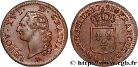 LOUIS XVI
Type : Sol dit "à l'écu" 
Date : 1791 
Mint name / Town : Paris 
Quantity minted : 17522138 
Metal : copper 
Diameter : 29,5  mm
Orientation...