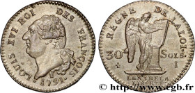 LOUIS XVI
Type : 30 sols au génie 
Date : 1791 
Mint name / Town : Limoges 
Metal : silver 
Millesimal fineness : 666  ‰
Diameter : 28,5  mm
Orientati...