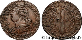 LOUIS XVI
Type : 3 deniers dit "au faisceau", type FRANCOIS 
Date : 1792 
Mint name / Town : Lyon 
Metal : copper 
Diameter : 21,5  mm
Orientation die...
