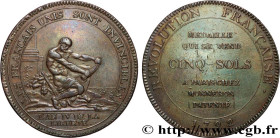 REVOLUTION COINAGE / CONFIANCE (MONNAIES DE…)
Type : Monneron de 5 sols à l'Hercule, frappe monnaie 
Date : 1792 
Mint name / Town : Birmingham, Soho ...