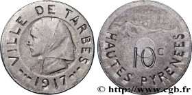 TOWNS AND TOWN HALLS
Type : Essai en aluminium 10 Centimes Ville de Tarbes 
Date : 1917 
Mint name / Town : Tarbes 
Metal : aluminium 
Diameter : 26  ...