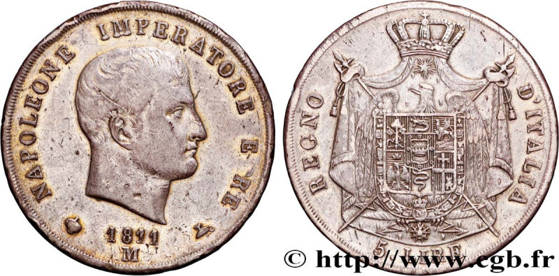 ITALY - KINGDOM OF ITALY - NAPOLEON I
Type : 5 Lire 
Date : 1811 
Mint name / To...