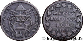 VATICAN AND PAPAL STATES
Type : 1/2 Baiocco Armes du Vatican Siège Vacant 
Date : 1740 
Quantity minted : - 
Metal : copper 
Diameter : 26,50  mm
Orie...