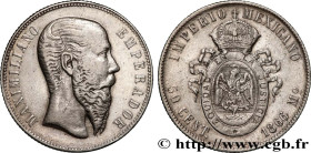 MEXICO - MAXIMILIAN I
Type : 50 Centavos 
Date : 1866 
Mint name / Town : Mexico 
Quantity minted : 31000 
Metal : silver 
Millesimal fineness : 900  ...