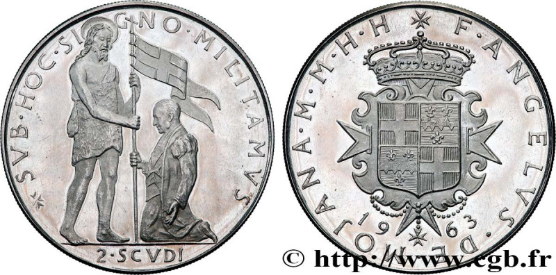 SOVEREIGN ORDER OF MALTA
Type : 2 Scudi Proof Frà Angelus de Mojana 
Date : 1963...