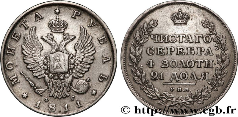 RUSSIA - ALEXANDER I
Type : 1 Rouble  
Date : 1811 
Mint name / Town : Saint-Pet...