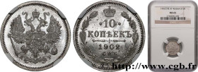 RUSSIA - NICHOLAS II
Type : 10 Kopecks 
Date : 1902 
Mint name / Town : Saint-Petersbourg 
Quantity minted : 17000009 
Metal : silver 
Millesimal fine...