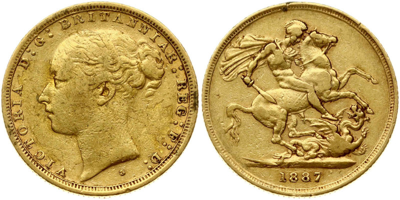 Australia. Victoria (1837-1901). Sovereign 1887 S, Sydney. Gold 7.92 g. Fr. 15, ...