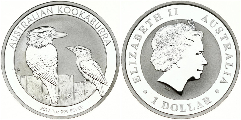 Australia 1 Dollar 2017 P Australian Kookaburra. Elizabeth II (1952-2022). Silve...