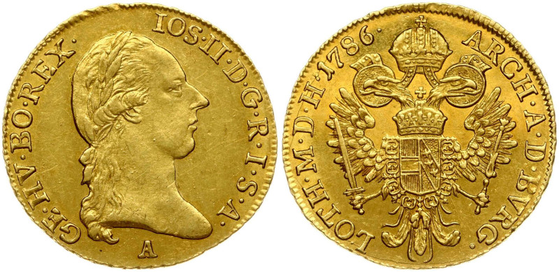 Holy Roman Empire. Joseph II (1780-1790). Ducat 1786 A. Gold .986, 3.48g. Fr. 43...