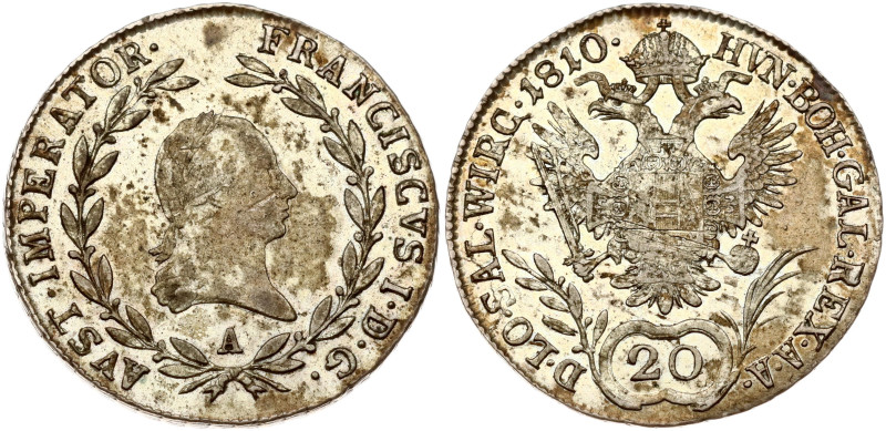 Austria. Franz I (1804-1835). 20 Kreuzer 1810 A. Silver 6.60 g. KM 2141.