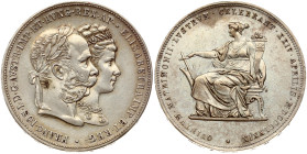 Austria 2 Gulden 1879 Silver Wedding Jubilee