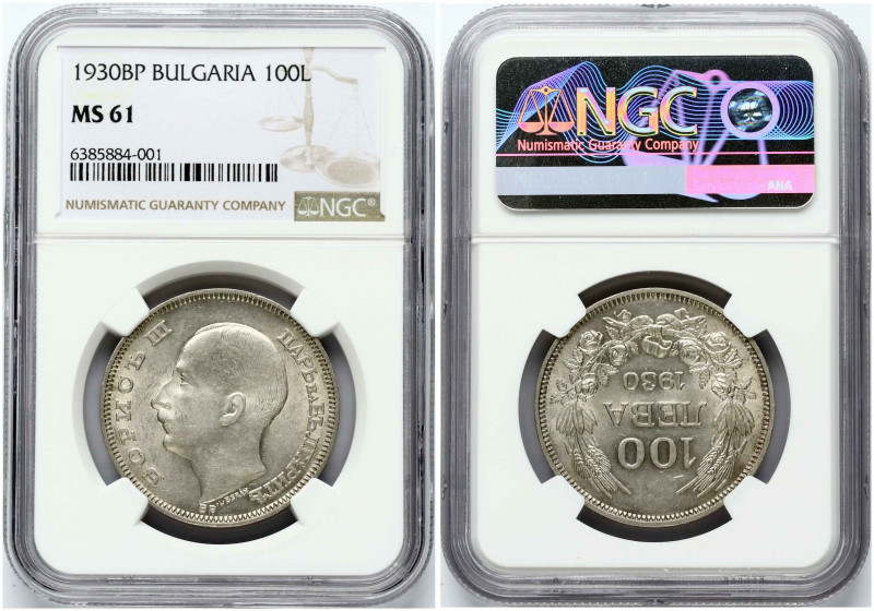 Bulgaria. Boris III (1918-1943). 100 Leva 1930 BP. Silver. KM-43. NGC MS 61