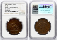 Canada Upper Canada Penny 1857 NGC MS 62 BN