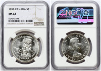 Canada Dollar 1958 British Columbia NGC MS 62