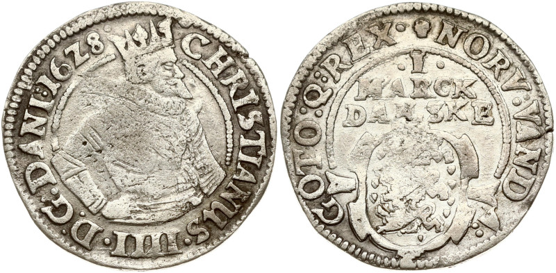 Denmark. Christian IV (1588-1648). 1 Mark 1628, Gluckstadt. Silver 7.11 g. Hede-...