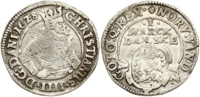 Denmark  1 Mark 1628 Gluckstadt