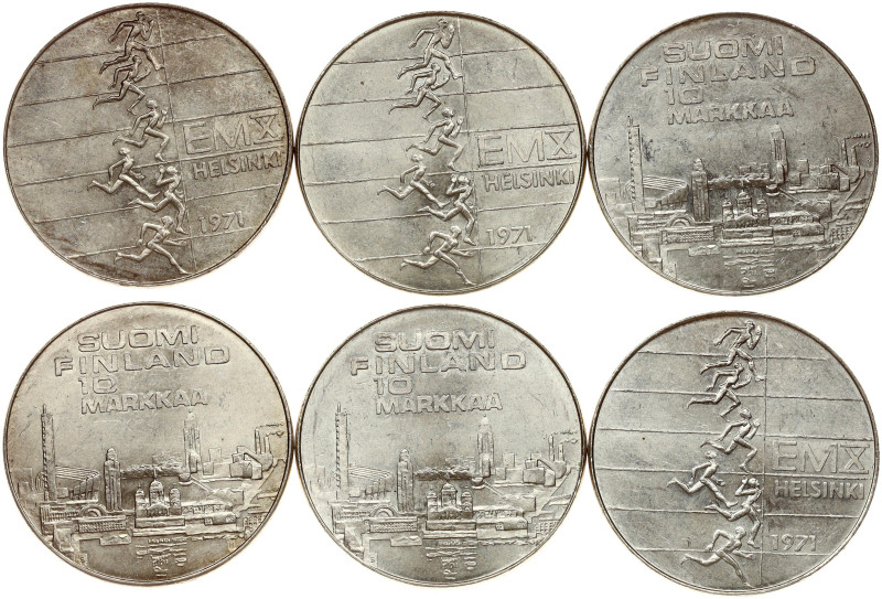 Finland. 10 Markkaa 1971 Athletic Championships. Silver .500, total weight 72.73...