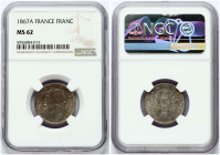 1 Franc 1867 A NGC MS 62