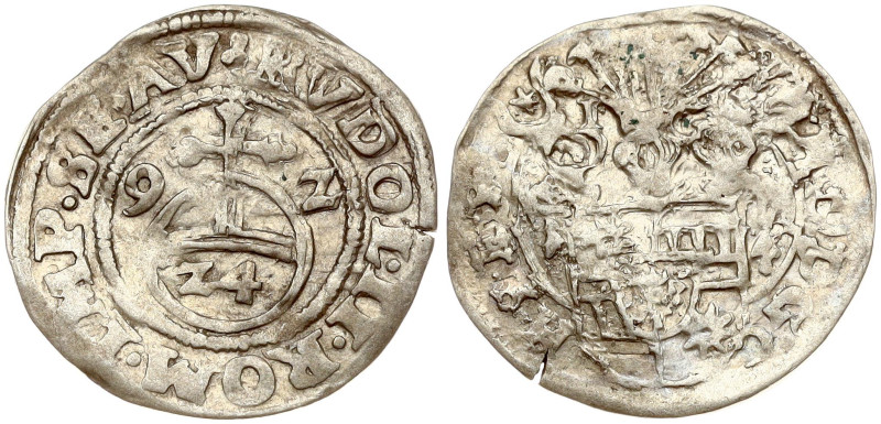 Germany, Schleswig-Holstein-Schauenburg. Rudolf II (1576-1612). 1/24 Taler 1592....