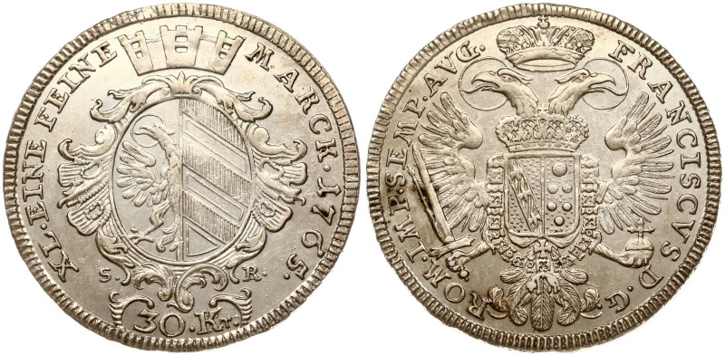 Germany, Nuremberg. Franz I (1745-1765). 30 Kreuzer 1765 SR. Silver 7.01 g. KM 3...