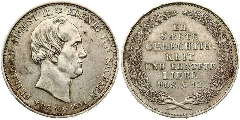 Germany, Saxony. Friedrich Augustus II (1836-1854). 1/3 Taler 1854 King's death....