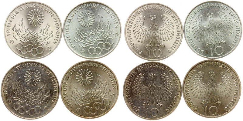 Germany, Federal Republic. 10 Mark 1972 Olympic Games in Munich. Silver .625, to...