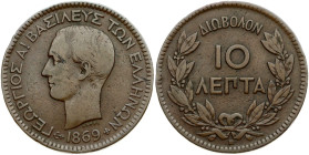 Greece 10 Lepta 1869 BB