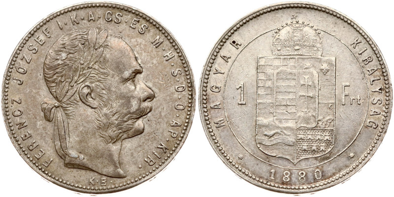 Hungary. Franz Joseph I (1848-1916). 1 Forint 1880 KB. Silver 12.31 g. KM 465. P...