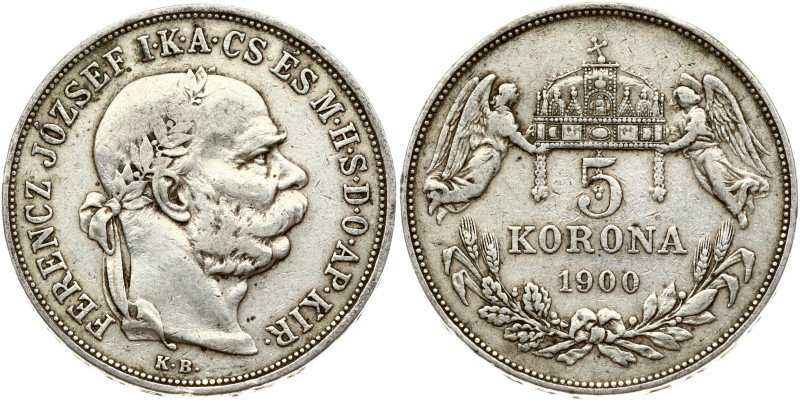 Hungary. Franz Joseph I (1848-1916). 5 Korona 1900 KB. Silver 23.82 g. KM-488.