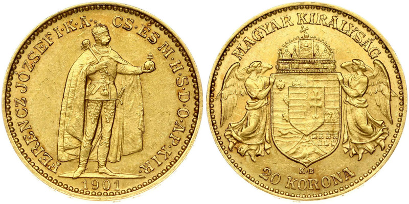 Hungary. Franz Joseph I (1848-1916). 20 korona 1901 KB. Gold 6.75 g. KM 486.