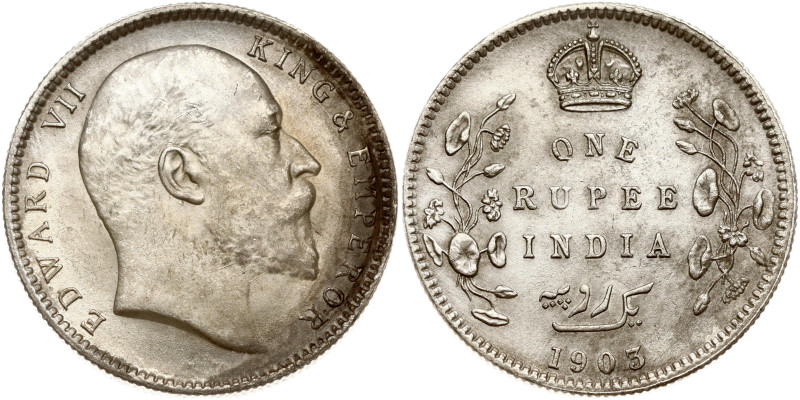 India - British. Edward VII (1901-1910). Rupee 1903. Silver 11.55 g. KM 508.