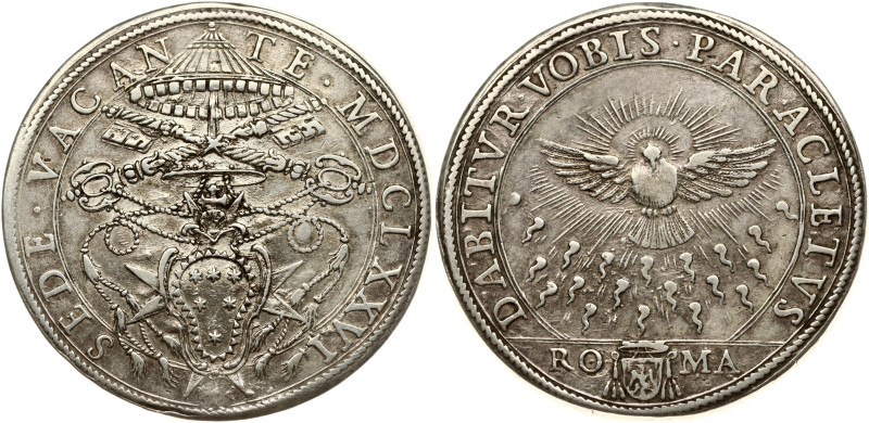 Italy, Vatican. Piastra 1676 Sede Vacante. Silver 31.75 g. Dav.  4084; KM-391. P...