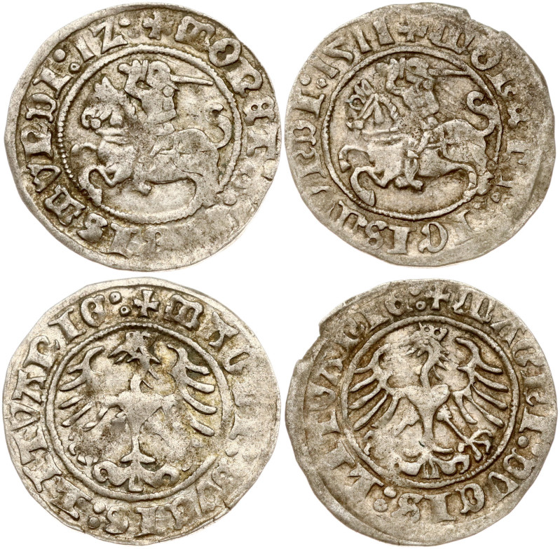 Lithuania. Zygmunt I Stary (1506-1548). Polgrosz 1511 & 1512 Vilnius. Silver, to...