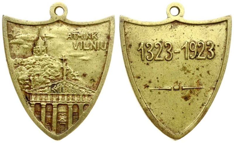 Lithuania. Medal Vilnius 600 years. Brass 36 X 29, 11.78 g.