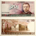 Lithuania 20 Litu 1991 Maironis