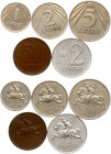 Lithuania 2 Centai - 5 Litai 1991 Lot of 5 coins