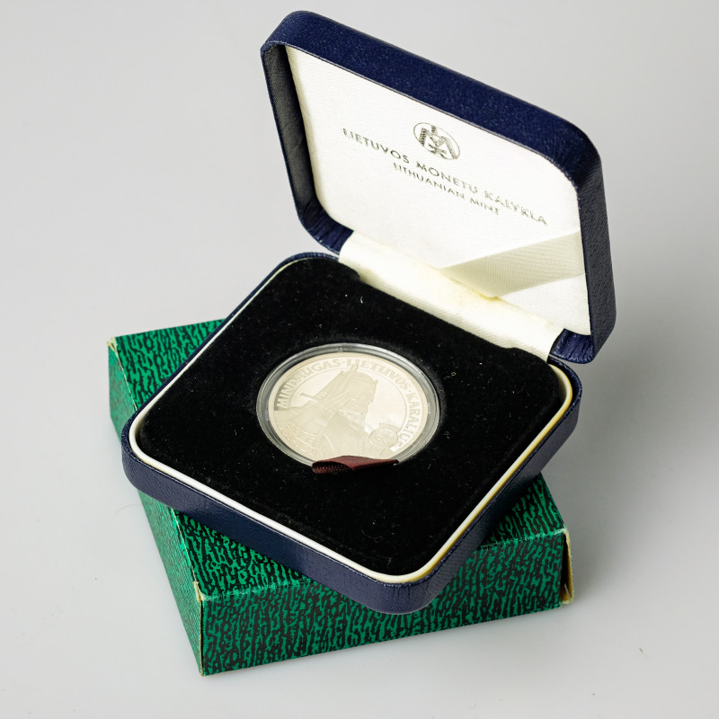 Lithuania. 50 Litu 1996 Mindaugas, the King of Lithuania. Silver .925, 23.32 g. ...
