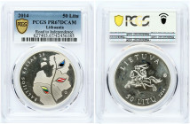 Lithuania 50 Litų 2014 25th Anniversary of the Baltic Way PCGS PR 67 DCAM ONLY ONE COIN IN HIGHER GRADE