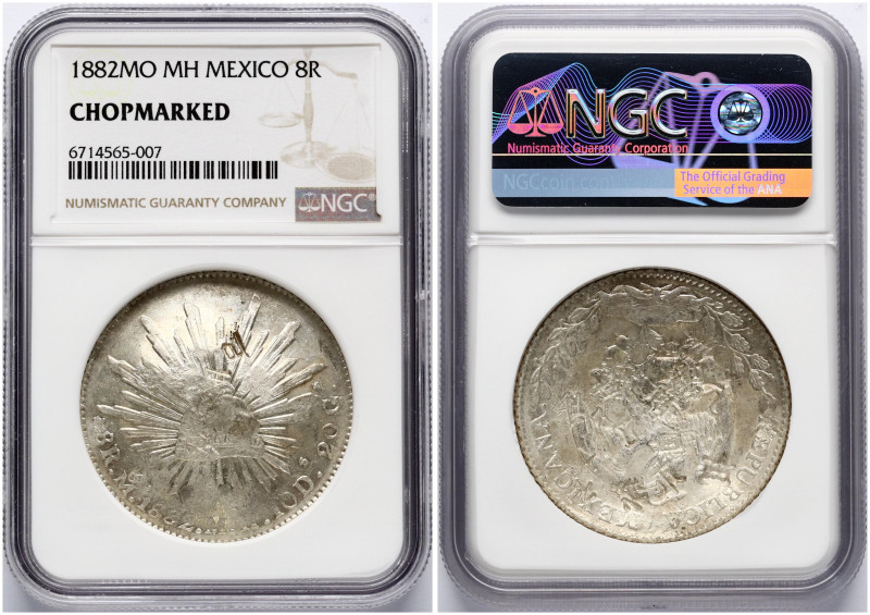 Mexico. 8 Reales 1882 Mo MH. Silver. KM 377.10. NGC CHOPMARKED.